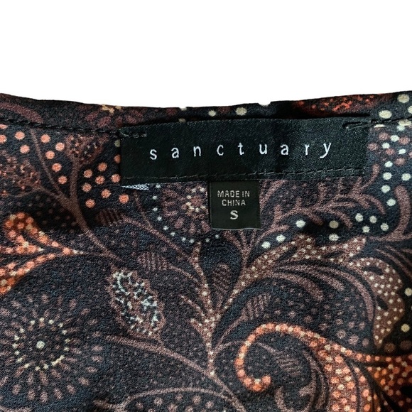 Sanctuary women's size small black paisley blouse - Picture 3 of 5